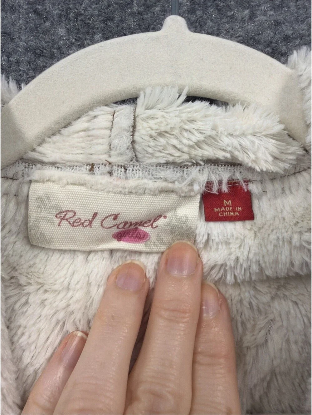 Girls Red Camel Brown Faux Sherpa Lined Open Front Sleeveless Vest Sz M